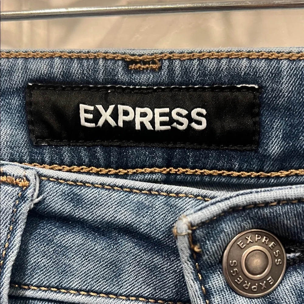 Express Dark Blue Straight Leg Jeans